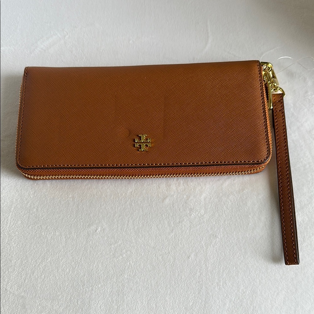 Tory Burch Tan Leather Wristlet Wallet